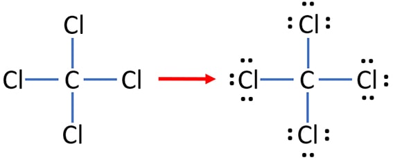 mark lone pairs on atom in CCl4 carbon tetrachloride